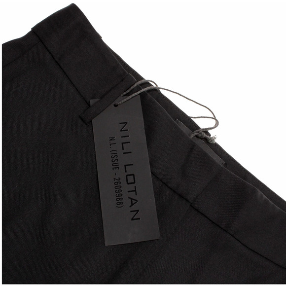 Nili Lotan 10 Virgin Wool $750 Straight Leg Corette Pants High Rise Long Black - Picture 3 of 13